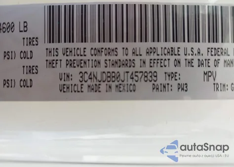 2018 Jeep Compass Latitude 4X4 z USA, uszkodzony, nr VIN 3C4NJDBB0JT457839